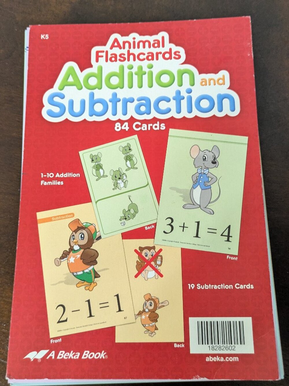 Abeka Addition and Subtraction Animal Flashcards